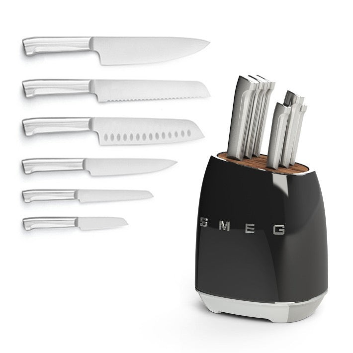 SMEG Knife Block and Knives, Black — etúHOME