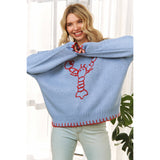 Lovely Lobster Sweater-Blue