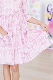 Twinkle Ties 3/4 Sleeve Pocket Twirl Dress: 9/10