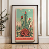 Cactus Landscape Matchbook Vaya Con Dios Art Print: 12″×18″