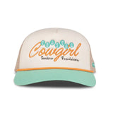 Coastal Cowgirl Hat: Cream/Teal