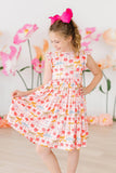 Retro Picnic Flutter Sleeve Twirl Dress: 3T