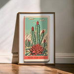 Cactus Landscape Matchbook Vaya Con Dios Art Print: 12″×18″
