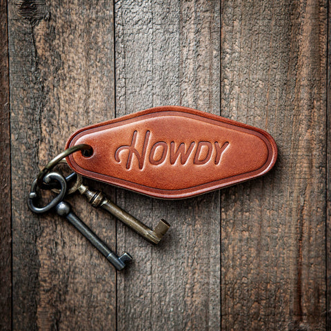 Howdy Leather Keychain Motel Style