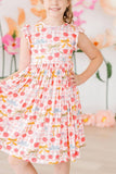 Retro Picnic Flutter Sleeve Twirl Dress: 7/8