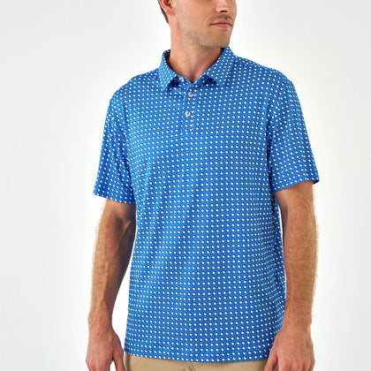 Blue & White Texas Polo
