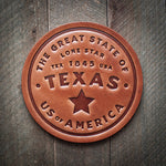 Texas Leather Coaster