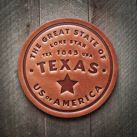 Texas Leather Coaster