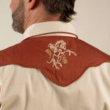 The Cody Western Short Sleeve Shirt: Oat / Large