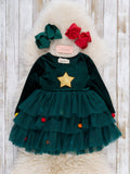 Tree Topper Ruffle Velvet Dress