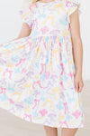 Bow-tastic Flutter Sleeve Twirl Dress: 3T