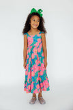 Luau Floral Ruffle Maxi Dress: 2T