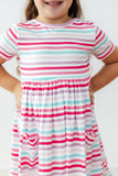 Pastel Stripes S/S Pocket Twirl Dress: 9/10