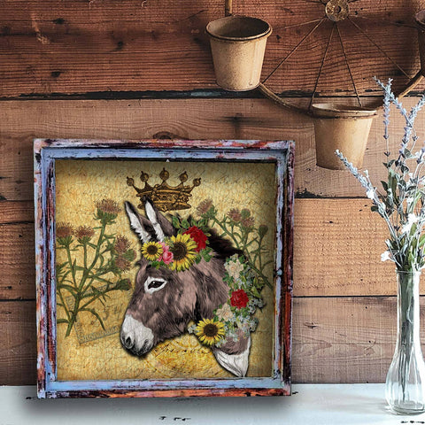 Donkey with Crown -  Square Artwork: Large - 24"