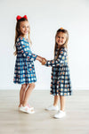 Girls Plaid Apples Dress