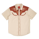 The Cody Western Short Sleeve Shirt: Oat / Large