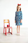 Girls Plaid Apples Dress