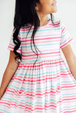 Pastel Stripes S/S Pocket Twirl Dress: 9/10