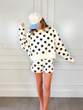 Polka Dot Crop Sweatshirt: L/XL