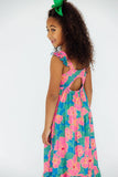 Luau Floral Ruffle Maxi Dress: 2T