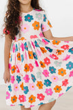 Retro Floral S/S Pocket Twirl Dress: 5/6