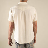 The Wyatt Pearl Snap Short Sleeve Solid Shirt: Washed Indigo Chambray / Medium