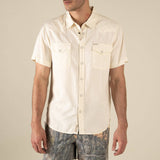 The Wyatt Pearl Snap Short Sleeve Solid Shirt: Washed Indigo Chambray / Medium