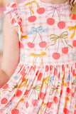 Retro Picnic Flutter Sleeve Twirl Dress: 7/8