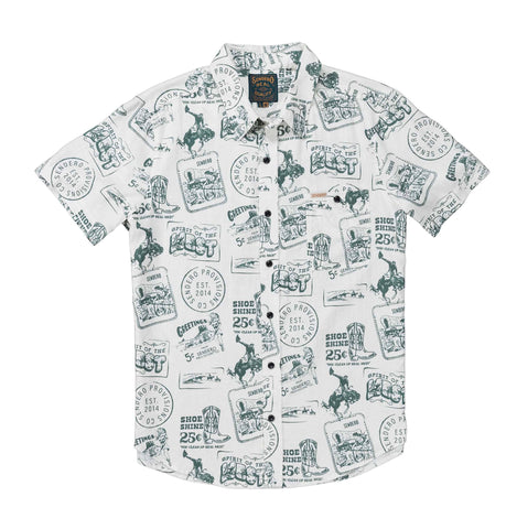 City Slicker Button Up Short Sleeve - Postcard: XL