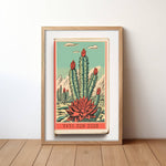 Cactus Landscape Matchbook Vaya Con Dios Art Print: 12″×18″