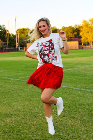 Sparkle Gameday Tee- Red/Black