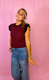 Black & Red Wave Top