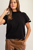 Mock Neck Top- Black