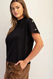 Mock Neck Top- Black