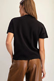 Mock Neck Top- Black
