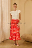 Heart Poplin Midi Skirt