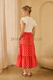 Heart Poplin Midi Skirt