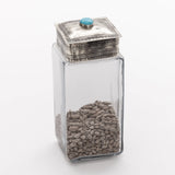 Large Glass & Turquoise Canister
