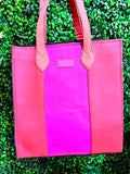 Giselle Leather Bag-Blue/Pink