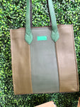 Giselle Leather Bag- Brown/Green