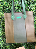 Giselle Leather Bag- Brown/Green