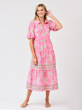 Pink Tiles Midi Dress