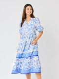 Curvy Blue Porcelain Dress