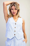 Icy Blue Button Vest