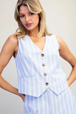 Icy Blue Button Vest