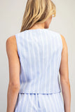 Icy Blue Button Vest