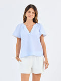 Lori Blue & White Top