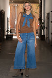 Camel Denim Tie Top