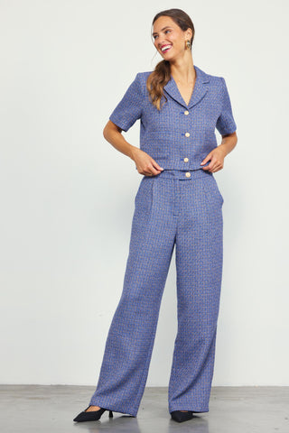 Tweed Blue Dress Pants