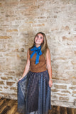 Camel Denim Tie Top